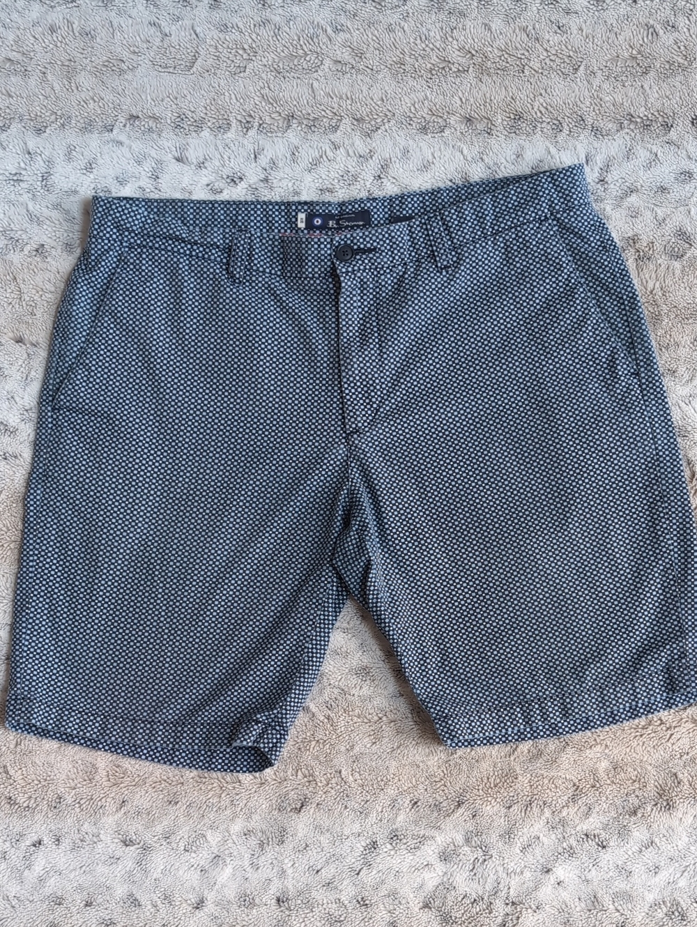 The Original Ben Sherman Flat Front Patterned Cotton Shorts